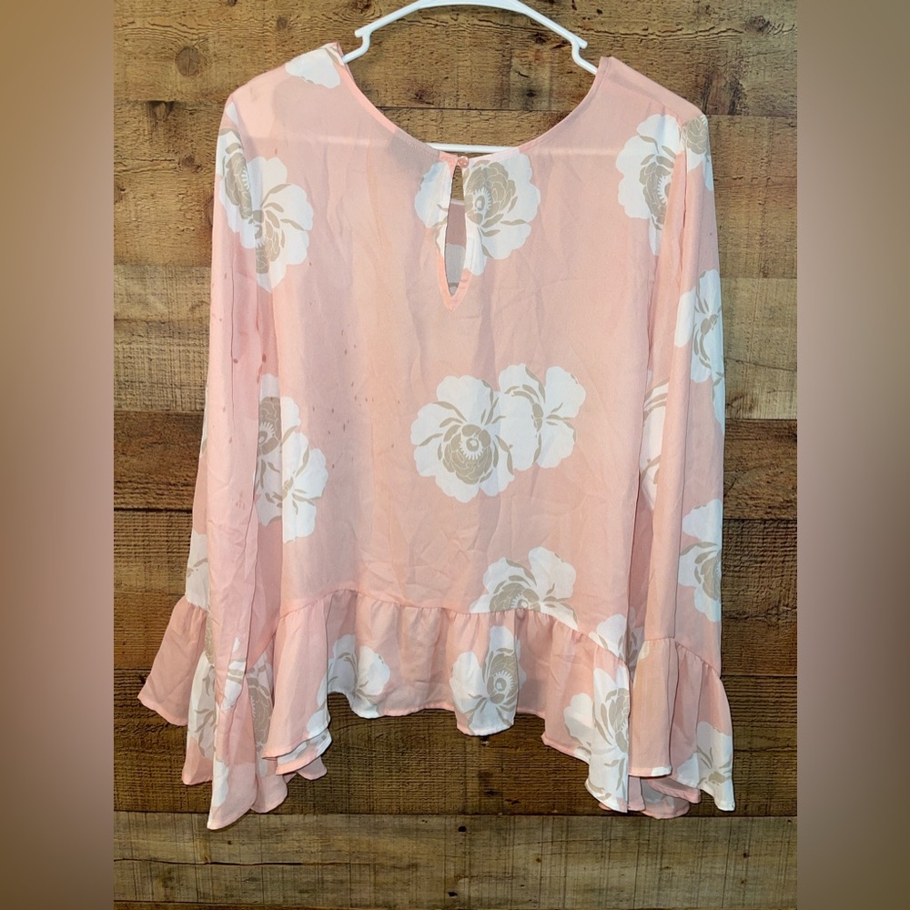 Ana pink floral boho babydoll blouse - Picture 5 of 5